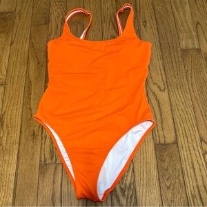 Victoria's Secret PINK Scoop One Piece Swimsuit Bright Orange Size XS